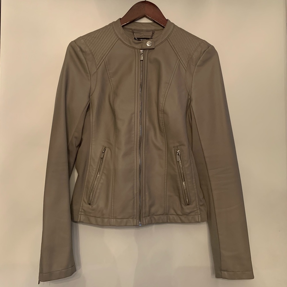 Like New Express Grey Vegan Moto Jacket Small